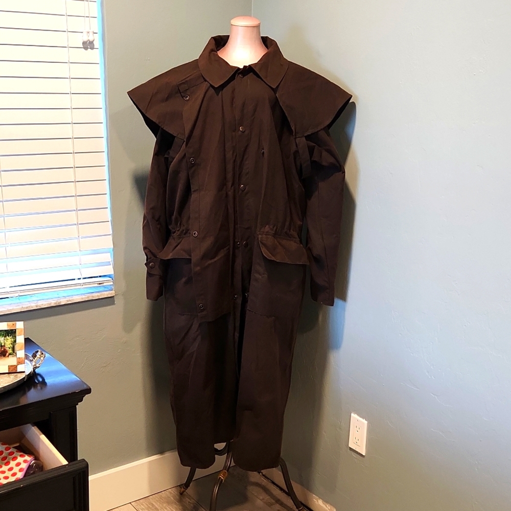 Jacket Winter Outback Trading Dark Brown Oilskin Duster Low Rider Men Western Lg